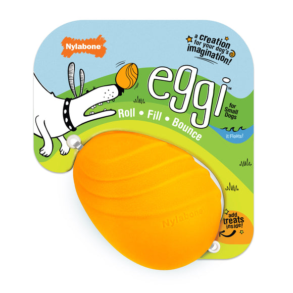 Nylabone Creative Play Eggi Dog Treat Toy (Small, Orange)