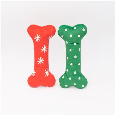 Zippy Paws Holiday Patterned Bones Large 2pk