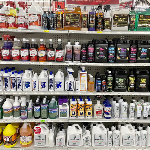 Horse feed and supplies inside of BCI Retail.