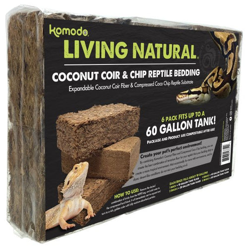 Multipet Komodo Coconut Coir Peat and Chip Bedding (Combo 6pk)