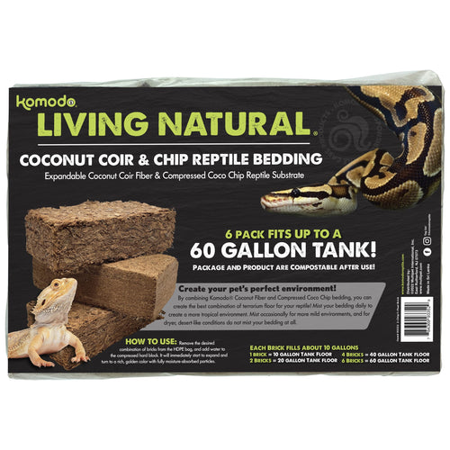 Multipet Komodo Coconut Coir Peat and Chip Bedding (Combo 6pk)