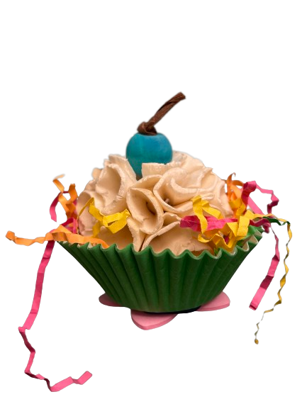 A & E Cages Happy Beaks Sweet Tweets Cupcake Foot Bird Toy (Multicolored)