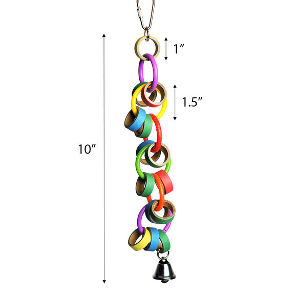 A & E Cage Happy Beaks Bagels and Bell Bird Toy (10