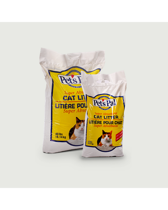 Pestell Pet’s Pal  Unscented Non-Clumping Cat Litter (40lb poly bags / 18.14kg)