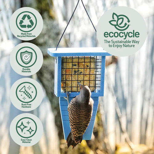 Nature's Way Suet Station Recycled Plastic Tail-prop Bird Feeder