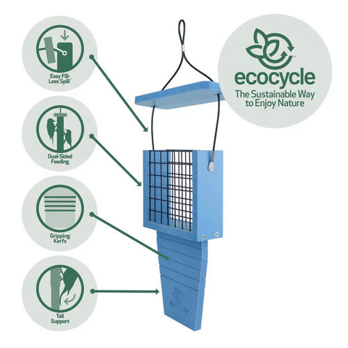 Nature's Way Suet Station Recycled Plastic Tail-prop Bird Feeder