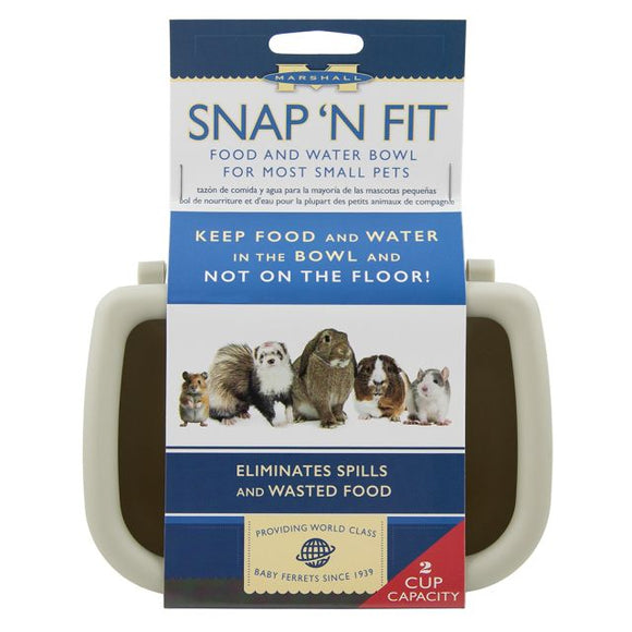 Marshall Snap 'n Fit Food & Water Bowl For Most Small Pets