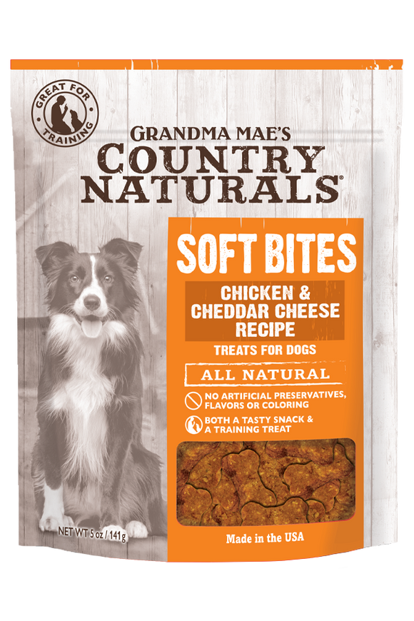 Grandma Mae's Country Naturals Soft Bites Chicken & Cheddar Dog Treats (5 oz)