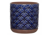 Southern Patio Blue Ceramic Griffey Planter