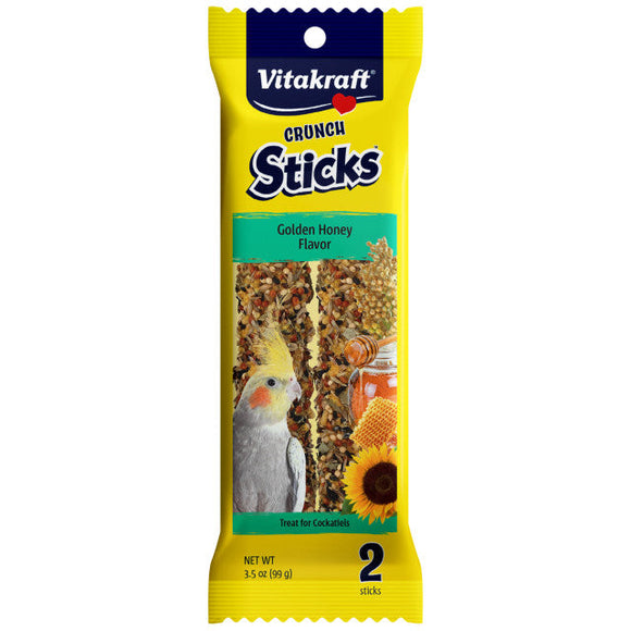 Vitakraft Crunch Sticks Golden Honey Flavor for Cockatiels (3.5 oz)