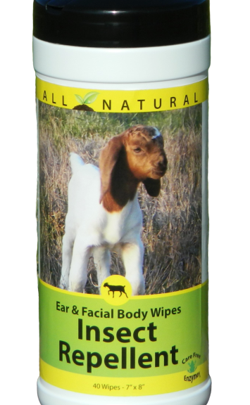 Carefree Enzymes Inc Ear & Facial Body Wipes Insect Repellent for Goats
