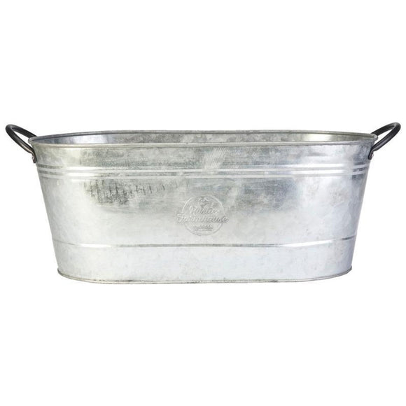 OVAL WASHTUB PLANTER (16 INCH, GALVANIZED)