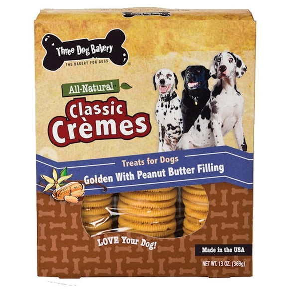 Three Dog Bakery Classic Cremes Golden Cookies (Peanut Butter)