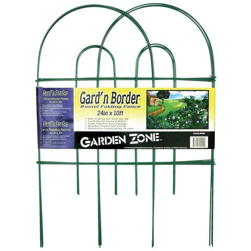 GARD'N BORDER ROUND FOLDING BORDER FENCE (24 INCHX10 FOOT, GREEN)