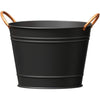 PANACEA WASHTUB PLANTER W/COPPER HANDLES (16 IN, BLACK)