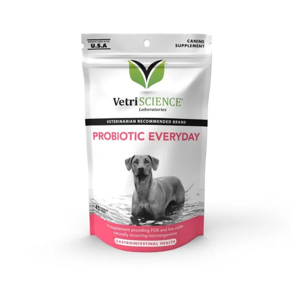 VetriScience Probiotic Everyday Gut Health Supplement for Dogs Chew Duck Flavor