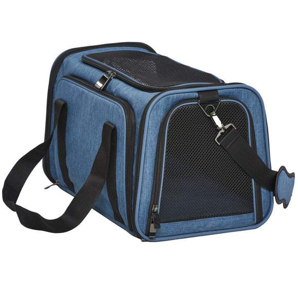 MidWest Medium Blue Duffy Expandable Pet Carrier, Blue - Medium