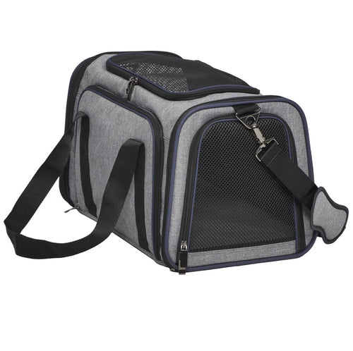 MidWest Medium Gray Duffy Expandable Pet Carrier, Gray - Medium