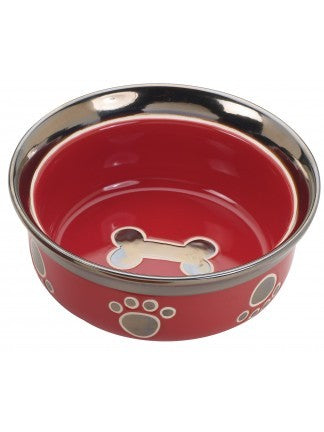Ethical Products RITZ COPPER RIM STONEWARE 7″ DOG, RED