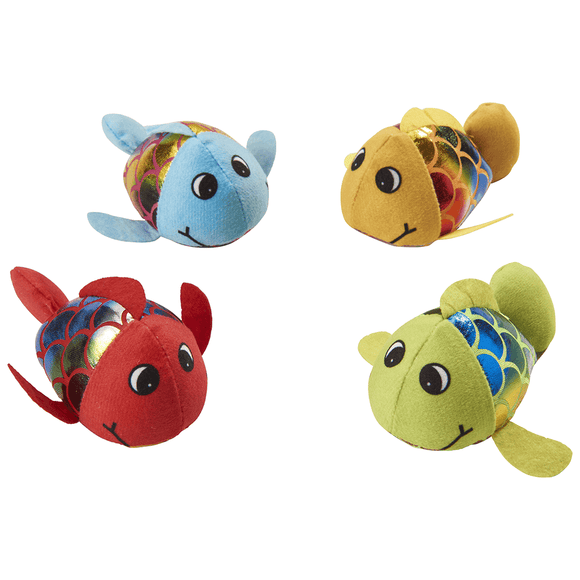 Ethical Pet SPOT Plush Jittery Fish Assorted Cat Toys (3