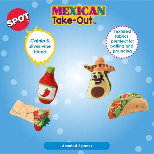 Ethical Pet SPOT Mexican Take Out 2 Pack Assorted Cat Toy (2 Pk Assorted)