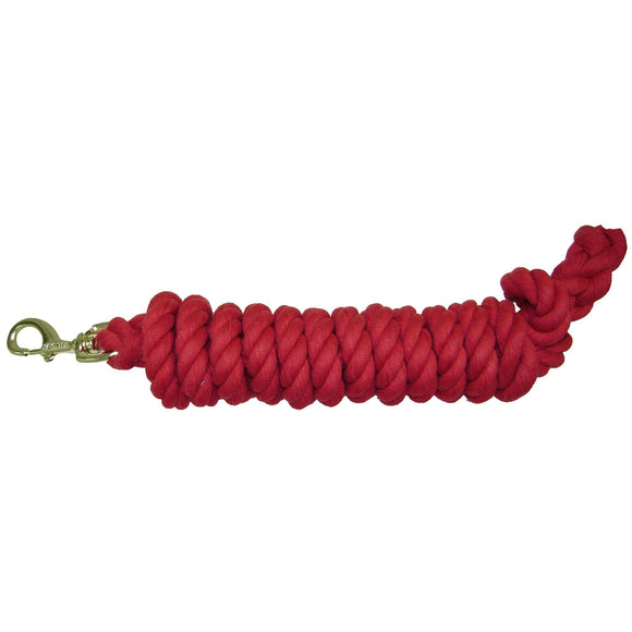 Hamilton Cotton Rope Leads with Brass Bolt Snap Red