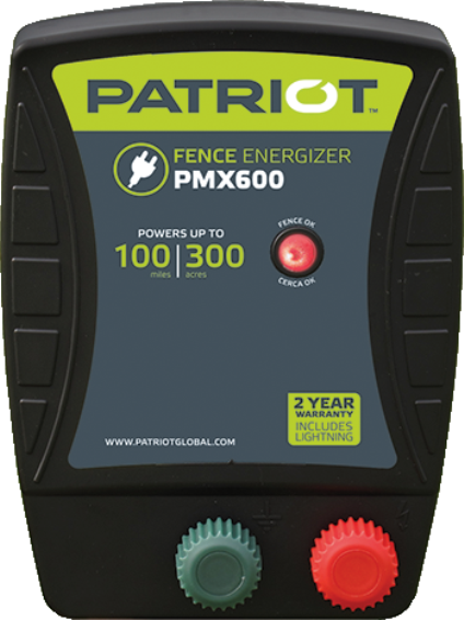 Patriot Pmx 600 110v Ac Powered Fence Charger, 100 Mile / 300 Acre=