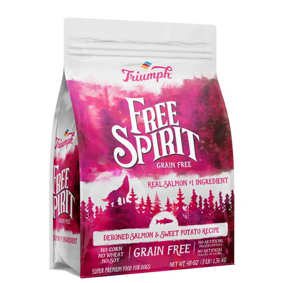 Triumph Free Spirit Grain Free Salmon & Sweet Potato Recipe Dog Food 14 lbs