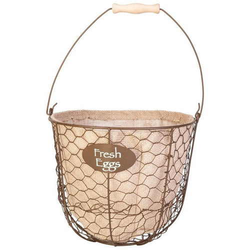 EGG GATHERING BASKET/PLANTER WITH BURLAP LINER