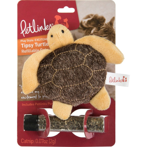 PETLINKS TIPSY TURTLE REFILLABLE W/CATNIP