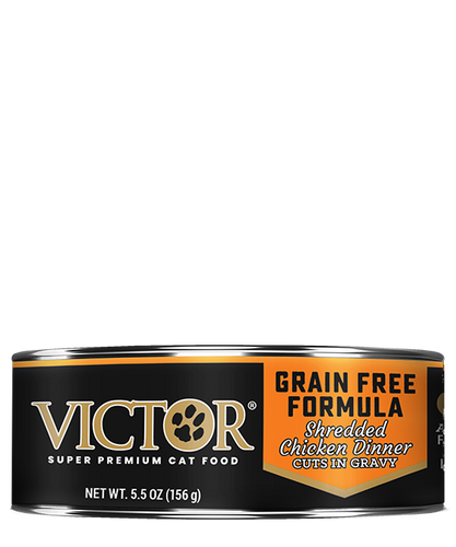 Victor Grain Free Formula Shredded Chicken Dinner Cuts in Gravy Cat Food (5.5 oz (156g))